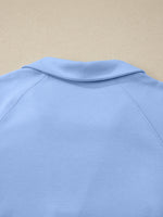Collared V Neck Tee Drawstring Elastic Waist Shorts 2pcs Outfit