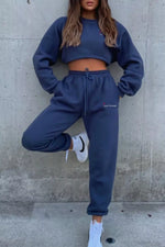 Round Neck Sweatshirt and Joggers Set