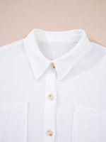 Lace Sleeve Button Down Shirt