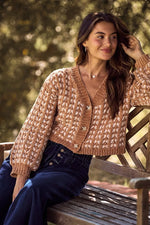 SO ME Soft Chenille Yarn Textur Button Sweater Cardigan