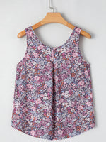 Floral Print Button Front Tank Top