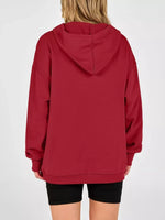Half Snap Dropped Shoulder Hoodie