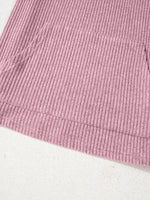 Ribbed Texture Drop Shoulder Henley Top