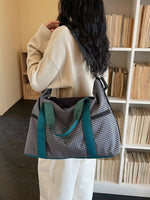 Plaid Oxford Cloth Travel Bag