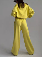 Quarter-Zip Top and Wide-Leg Sweatpants Set