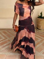 Printed Short Sleeve Maxi Dress