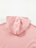 Waffle Knit Fleece Lined High Low Oversized Hoodie