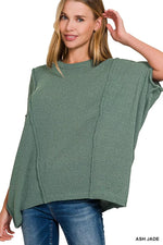 Zenana Drop Shoulder Short Sleeve Knit Top