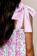 Floral Print Tie-Shoulder Mini Dress