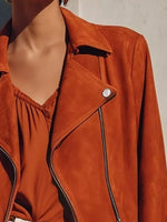 Fringe Hem Zip Up Jacket