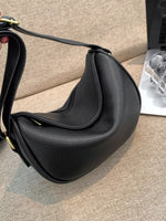 Elegant Leather Crescent Crossbody Bag
