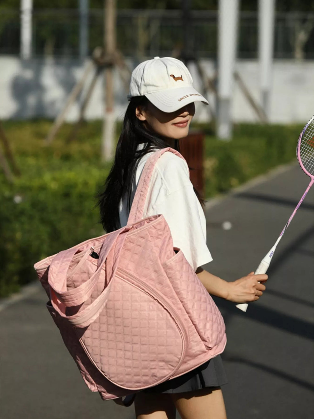 Quilted Racket Backpack Bag