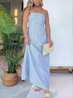 Full Size Strapless Casual Maxi Dress Plus Size