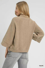 Umgee Textured Knit V-Neck Top