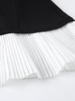 Pleated One Button Blazer Dress