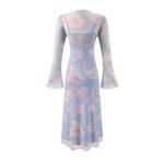 Summer Casual Sexy Micro Stretch Long Sleeve Waist Slimming Figure Dress
