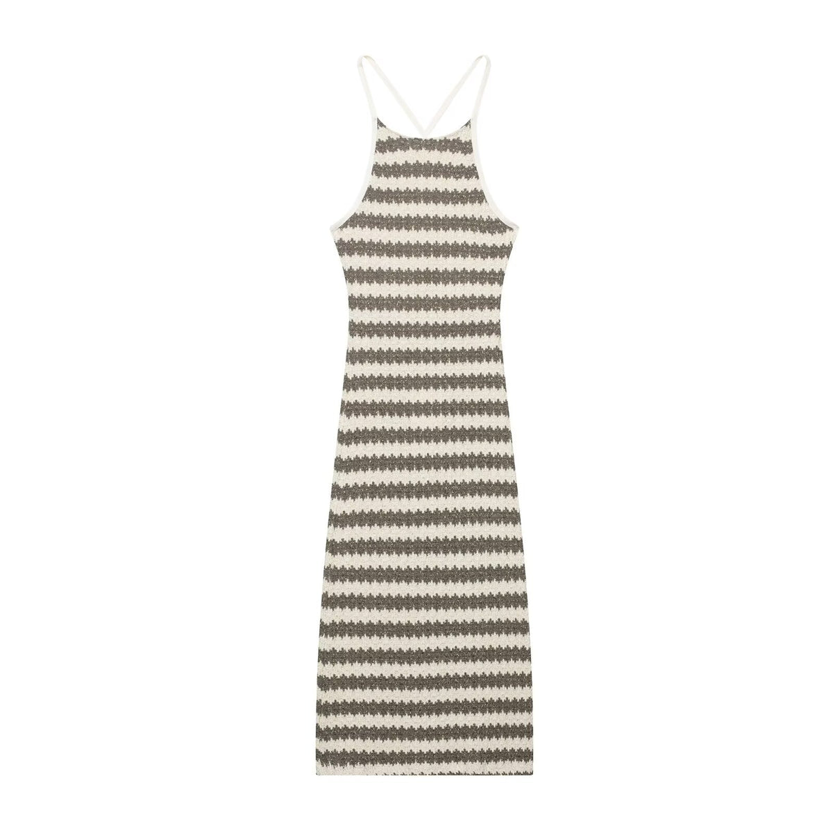 Autumn Women Clothing Sexy Striped Spaghetti Straps Dress