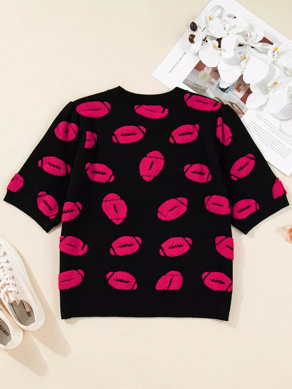 Casual Knit Short Sleeve Sweater