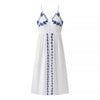 Women Clothing Fall Vacation Embroidered Strap Mid Length Dress