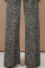 Leopard Print Wide Leg High Waist Jeans