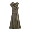 Women Clothing at Suede Effect Asymmetric Dress