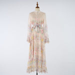 Women Printed Button Up Long Dress
