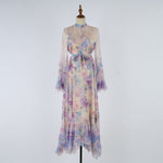 Women Printed Button Up Long Dress