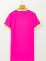 Contrast Trim Short Sleeve T-shirt Dress