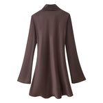 Autumn Women Coat Silk Satin Texture Scarf Dress