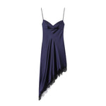 Women Clothing Simple Velvet Lace Midi Dress