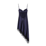 Women Clothing Simple Velvet Lace Midi Dress