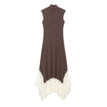 Women Clothing Lace Stitching Maxi Dress
