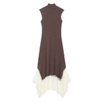 Women Clothing Lace Stitching Maxi Dress