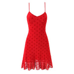 Women All Match Low Collar Lovely Polka Dot Mini Strap Dress