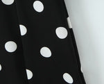French Retro Dots Dress Women Holiday V neck Slim-Fit Flared Sleeves Slimming A line Dress