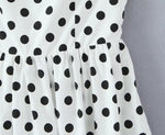 French Retro Dots Printed Lace Trim Holiday Dress Summer Waist Trimming Lace up Slim Fit Holiday Cami Long Dress