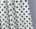 French Retro Dots Printed Lace Trim Holiday Dress Summer Waist Trimming Lace up Slim Fit Holiday Cami Long Dress