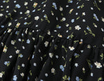 Spring French Floral Printed Waist Controlled Slimming All Matching Long Strap Dress