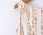 Winter Pure Wind Sleeveless round Neck Sexy Backless Lace Patchwork Waist Slimming Dress