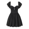 French Flying Sleeve Polka Dot Dress Women Retro Sexy off Shoulder Tube Top Lace up Waist A line Skirt