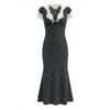 French Retro Beautiful Seaside Vacation Maxi Dress Lace Stitching Polka Dot Elegant Graceful Dress