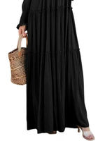 V-Neck Long Sleeve Tiered Maxi Dress