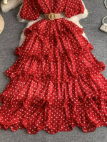 Polka Dot Ruffled Tiered Dress
