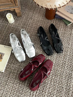 Crisscross Buckle Square Toe Mary Jane Loafers