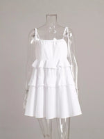 Ruffled Tie Shoulder Mini Dress