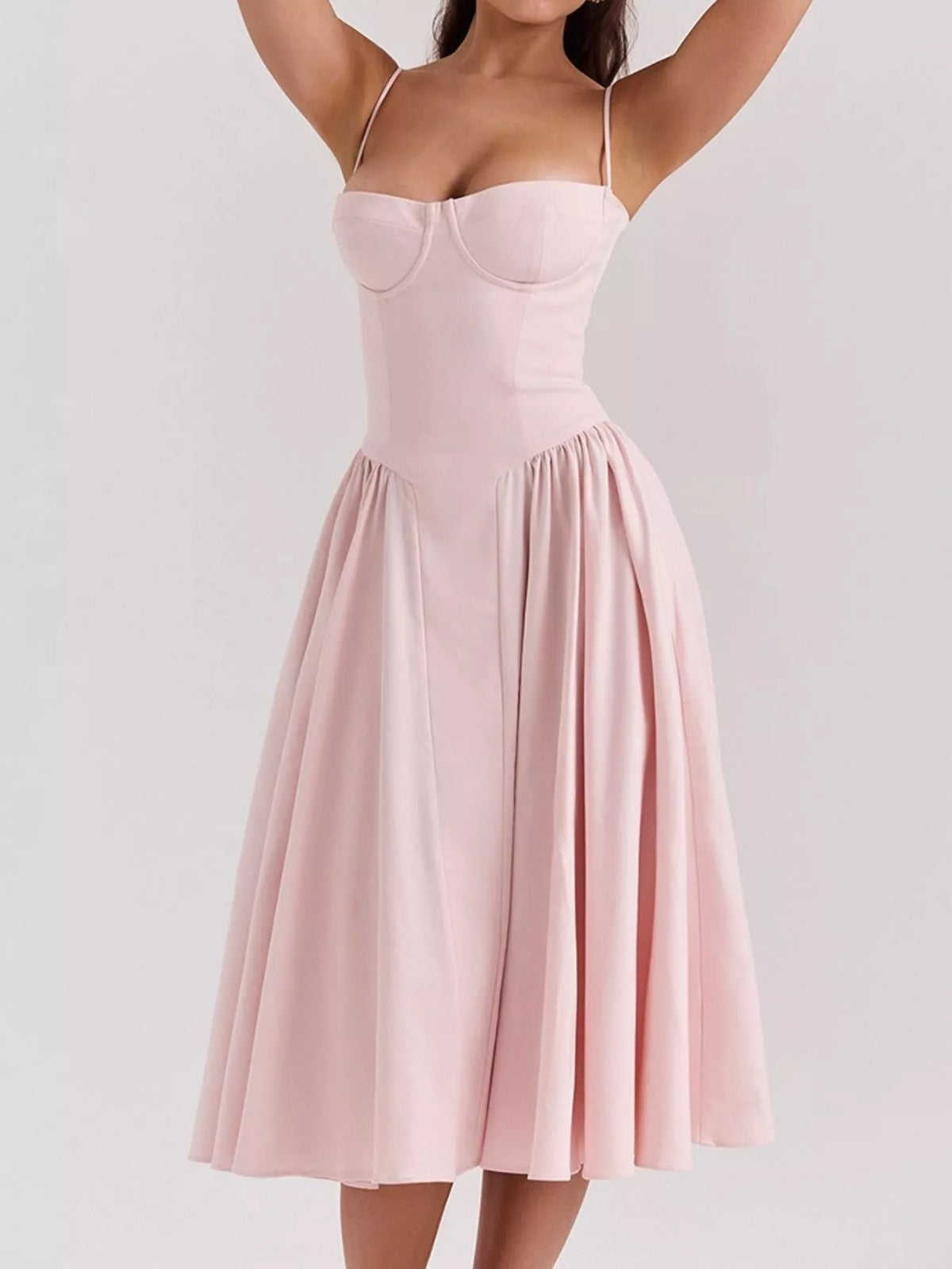 Sweetheart Neck Midi Cami Dress