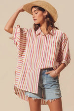 SO ME Multicolored Stripe Button Down Shirt