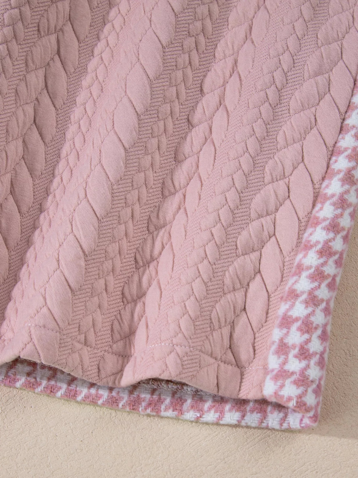 Button DownHoundstooth Color Block Shacket