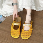 Hollow Out Round Toe Flat Slip-Ons