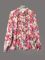 Floral Print Frill Trim Shirt